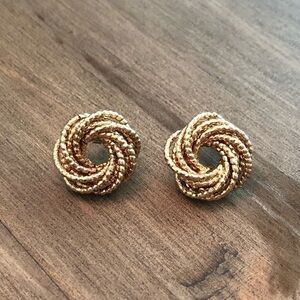 Charming Charlie Gold Circle Braided Earrings